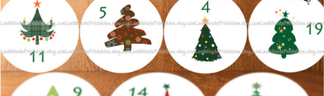 USD 1.99, Christmas calendar, Christmas advent, Christmas countdown, Christmas template, Christmas favor, Christmas print, Christmas tree